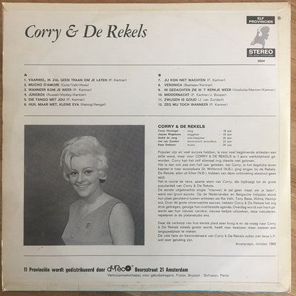Corry En De Rekels - Corry En De Rekels (LP) (B-Keus) Vinyl LP Vinyl Redelijk / Hoesje Goed "VINYLSINGLES.NL"