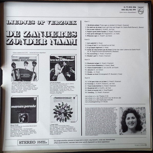 Zangeres Zonder Naam - Liedjes Op Verzoek (LP) 48290 Vinyl LP JUKEBOXSINGLES.NL   