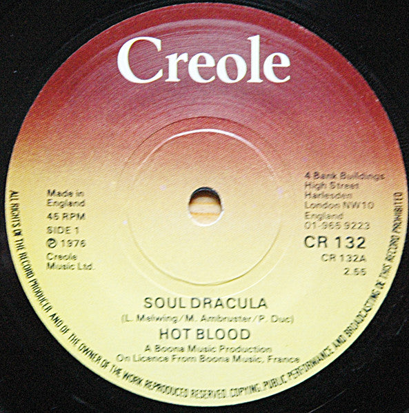 Hot Blood - Soul Dracula Vinyl Singles Vinyl Zeer Goed / Hoesje Generic "VINYLSINGLES.NL"