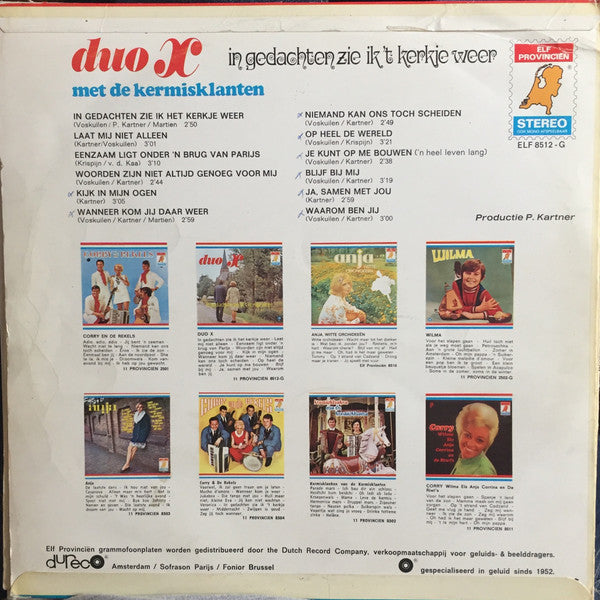 Duo X en De Kermisklanten - In Gedachten Zie Ik Het Kerkje Weer (LP) 45670 Vinyl LP JUKEBOXSINGLES.NL   