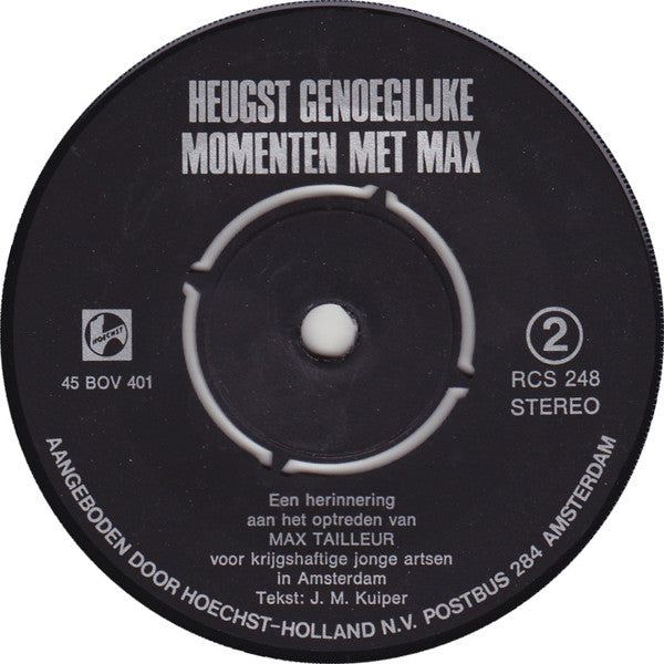 Max Van Praag - Heugst Genoeglijke Momenten 23940 Vinyl Singles Vinyl Goed / Hoes Goed