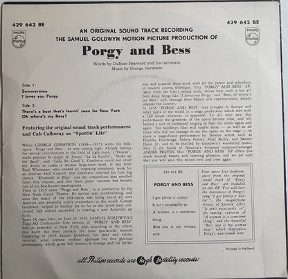 George Gershwin - Porgy And Bess Vinyl Singles EP Vinyl Zeer Goed / Hoesje Goed "VINYLSINGLES.NL"