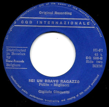 Gigliola Cinquetti - Non Ho L'Eta' (Per Amarti) 29517 Vinyl Singles Vinyl Goed / Hoes Generic