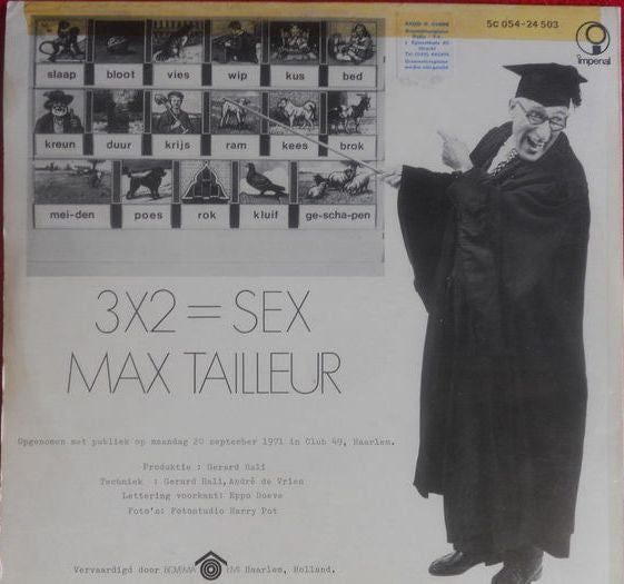 Max Tailleur - 3 x 2 = Sex (LP) 52016 Vinyl LP Vinyl Goed / Hoes Goed
