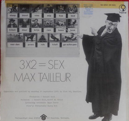 Max Tailleur - 3 x 2 = Sex (LP) 52016 Vinyl LP Vinyl Goed / Hoes Goed