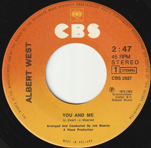 Albert West - You And Me (B) Vinyl Singles B-Keus (B)