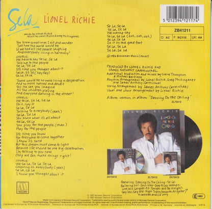 Lionel Richie - Se La 40705 Vinyl Singles Vinyl Goed / Hoes Tekst