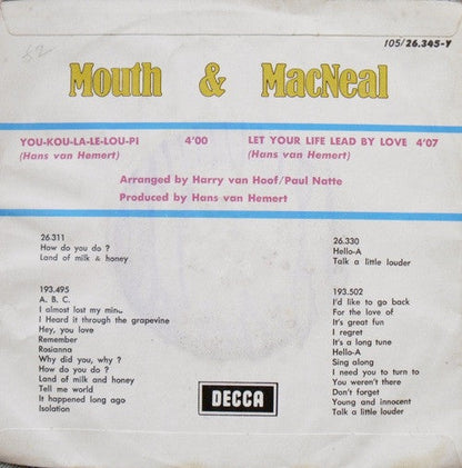 Mouth &amp; MacNeal – You-Kou-La-Le-Lou-Pie 30950