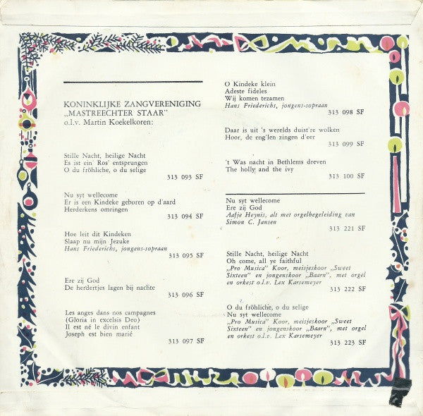 Hans Friederichs, De Mastreechter Staar, Martin Koekelkoren - O Kindeke Klein Vinyl Singles Vinyl Zeer Goed / Hoesje Goed "VINYLSINGLES.NL"