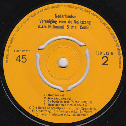 Burgh-Sanghertjes / Kinderzang uit Groningen / Haags Kinderkoor - Zing 'Ns Mee Van De Zee 23260 Vinyl Singles EP Vinyl Zeer Goed / Hoesje Goed "VINYLSINGLES.NL"