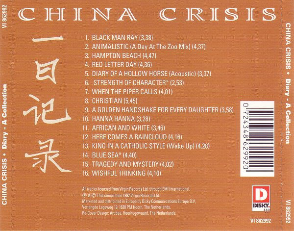 China Crisis - Diary - A Collection (CD) 70892 Compact Disc Goede Staat
