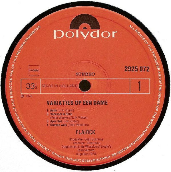 Flairck - Variaties Op Een Dame (LP) 46234 Vinyl LP JUKEBOXSINGLES.NL   