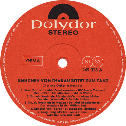 Chor Hans Last Und Orchester Hans Last - Ännchen Von Tharau Bittet Zum Tanz (LP) 49701