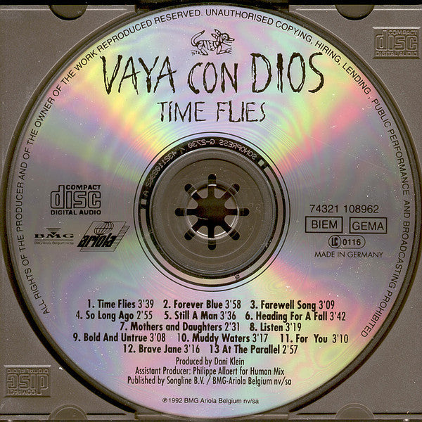 Vaya Con Dios - Time Flies (CD) 70627 Compact Disc Goede Staat