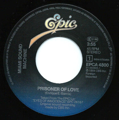 Miami Sound Machine - Prisoner Of Love 03417 Vinyl Singles Vinyl Goed / Hoes Goed