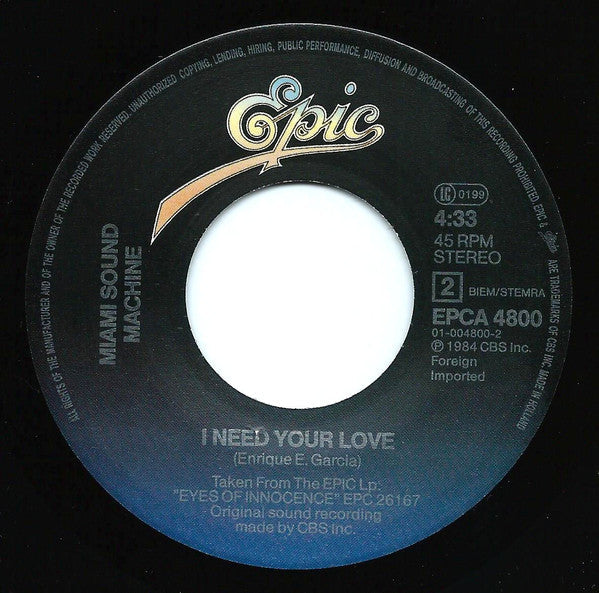 Miami Sound Machine - Prisoner Of Love 03417 Vinyl Singles Vinyl Goed / Hoes Goed