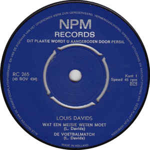 Louis Davids - Wat Een Meisje Weten Moet (EP) 00905 Vinyl Singles EP /   