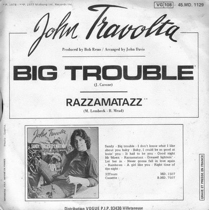 John Travolta - Big Trouble 40615 Vinyl Singles Vinyl Goed / Hoes Goed