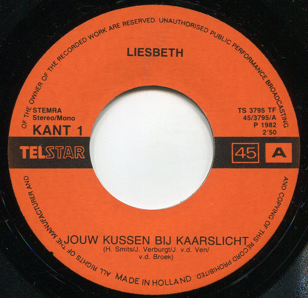Liesbeth - Jouw Kussen Bij Kaarslicht 41610 Vinyl Singles Vinyl Goed / Hoes Generic