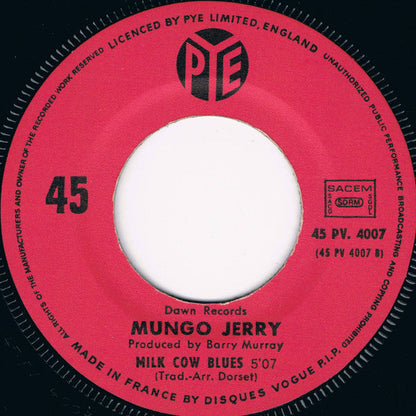 Mungo Jerry - Lady Rose 40436 Vinyl Singles Vinyl Goed / Hoes Goed