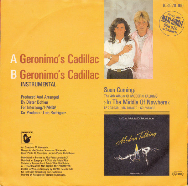 Modern Talking - Geronimos Cadillac 39125