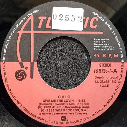 Chic - Give Me The Lovin' Vinyl Singles Vinyl Zeer Goed / Hoesje Generic "VINYLSINGLES.NL"