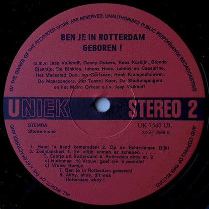 Various - Ben Je In Rotterdam Geboren (LP) 48414 Vinyl LP JUKEBOXSINGLES.NL   