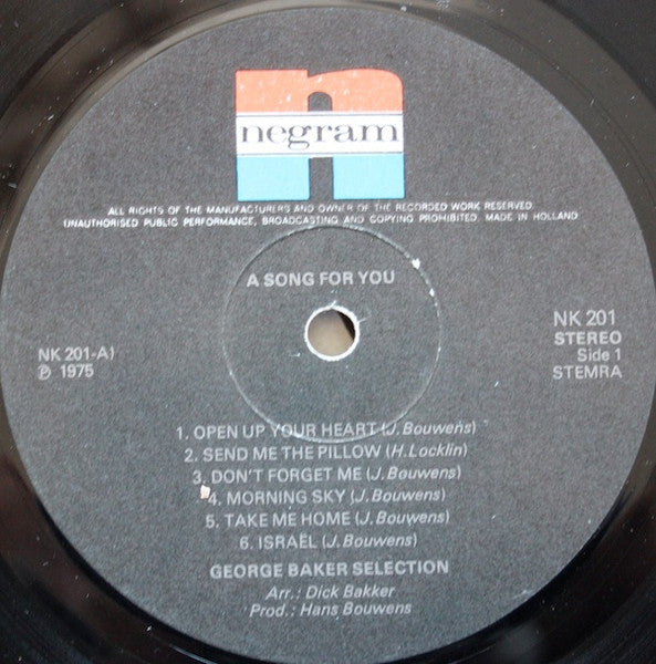 George Baker Selection - A Song For You (LP) 43121 Vinyl LP Vinyl Zeer Goed / Hoesje Goed "VINYLSINGLES.NL"