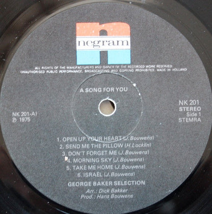 George Baker Selection - A Song For You (LP) 43121 Vinyl LP Vinyl Zeer Goed / Hoesje Goed "VINYLSINGLES.NL"