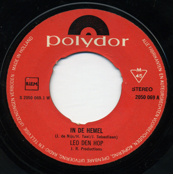 Leo Den Hop - In De Hemel Is Geen Druppel Bier 39212 (B) Vinyl Singles Vinyl Goed / Hoes Generic
