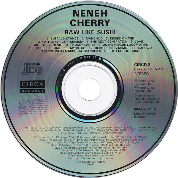 Neneh Cherry - Raw Like Sushi (CD) 70750 Compact Disc Goede Staat