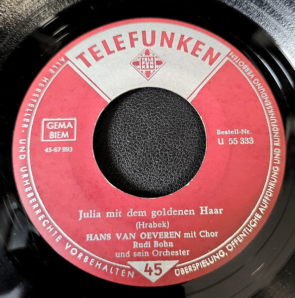 Hans van Oeveren - Fern von Hier, Am Fuss Der Blauen Berge Vinyl Singles Vinyl Zeer Goed / Hoesje Goed "VINYLSINGLES.NL"