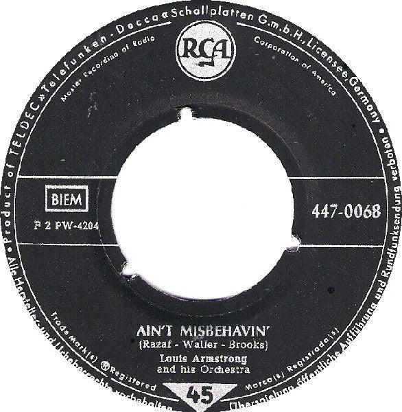 Louis Armstrong - Ain't Misbehavin' 42532 Vinyl Singles Vinyl Goed / Hoes Generic