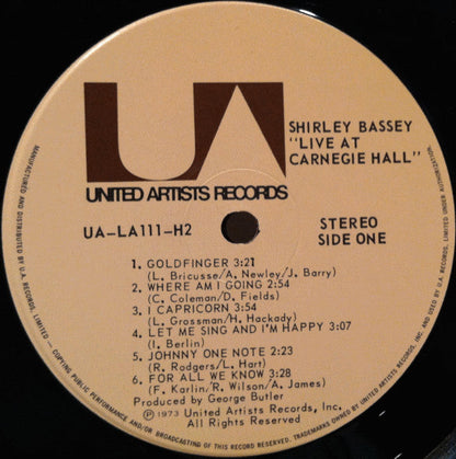 Shirley Bassey - Live At Carnegie Hall (LP) 49419
