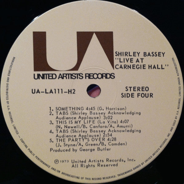 Shirley Bassey - Live At Carnegie Hall (LP) 49419