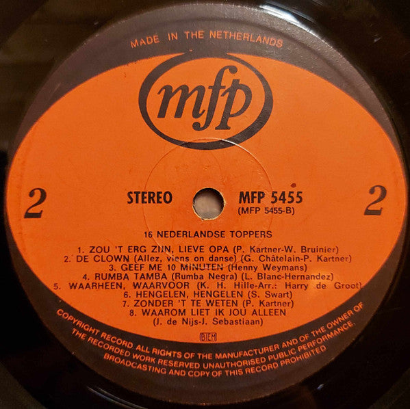 Various - 16 Dutch Toppers (LP) 46405