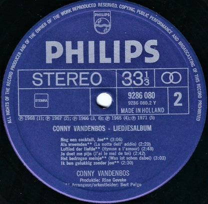 Conny Vandenbos - Liedjesalbum (1961-1971) (LP) 51400 Vinyl LP Dubbel Vinyl Zeer Goed / Hoesje Goed "VINYLSINGLES.NL"