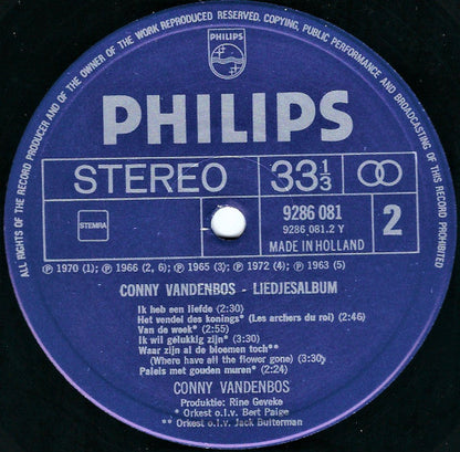 Conny Vandenbos - Liedjesalbum (1961-1971) (LP) 51400 Vinyl LP Dubbel Vinyl Zeer Goed / Hoesje Goed "VINYLSINGLES.NL"