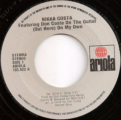Nikka Costa Featuring Don Costa - (Out Here) On My Own 41804 Vinyl Singles Vinyl Goed / Hoes Goed