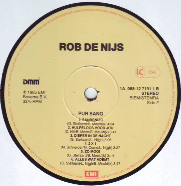 Rob de Nijs - Pur Sang (LP) 49484 Vinyl LP JUKEBOXSINGLES.NL   