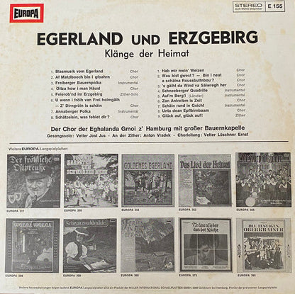 Heimatchor Der Eghalanda Gmoi Z' Hamburg Mit Großer Bauernkapelle – Egerland Und Erzgebirg' (LP) Vinyl LP Vinyl Zeer Goed / Hoesje Goed "VINYLSINGLES.NL"