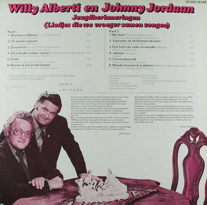 Willy Alberti En Johnny Jordaan - Jeugdherinneringen (LP) 52217 Vinyl LP Vinyl Goed / Hoes Goed