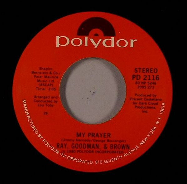 Ray, Goodman & Brown - My Prayer 41530 Vinyl Singles Vinyl Goed / Hoes Generic