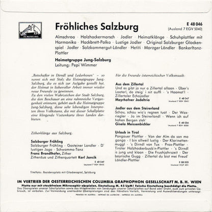 Heimatgruppe Jung-Salzburg - Fröhliches Salzburg Vinyl Singles Vinyl Zeer Goed / Hoesje Goed "VINYLSINGLES.NL"
