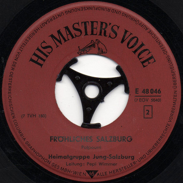 Heimatgruppe Jung-Salzburg - Fröhliches Salzburg Vinyl Singles Vinyl Zeer Goed / Hoesje Goed "VINYLSINGLES.NL"