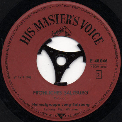 Heimatgruppe Jung-Salzburg - Fröhliches Salzburg Vinyl Singles Vinyl Zeer Goed / Hoesje Goed "VINYLSINGLES.NL"