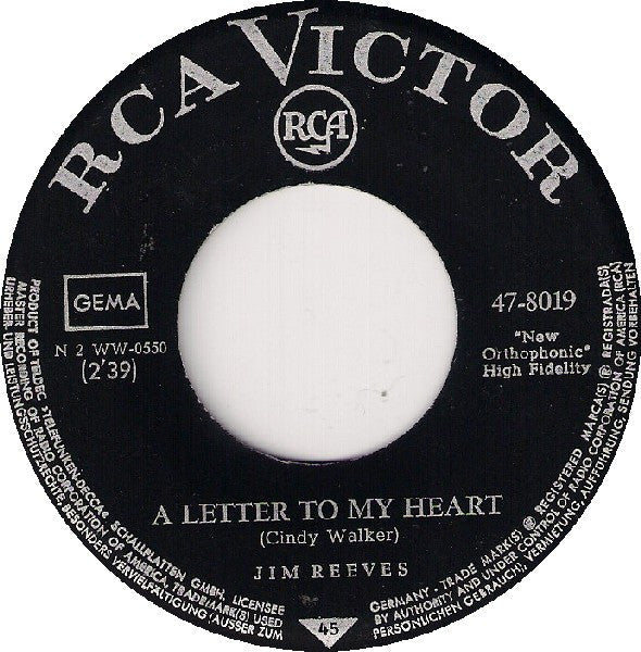 Jim Reeves - Adios Amigo 42441 Vinyl Singles Vinyl Goed / Hoes Generic