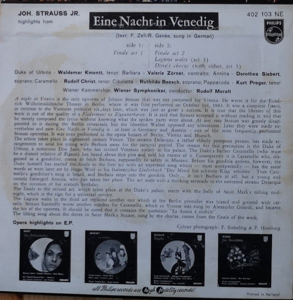Johann Strauss Jr. - Eine Nacht In Venedig 40768 Vinyl Singles EP Vinyl Goed / Hoes Goed