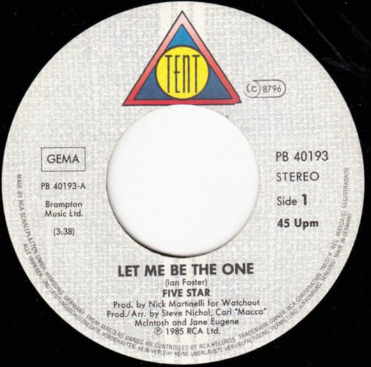 Five Star - Let Me Be The One 01940 Vinyl Singles Hoes: Generic / Vinyl: Goede Staat   