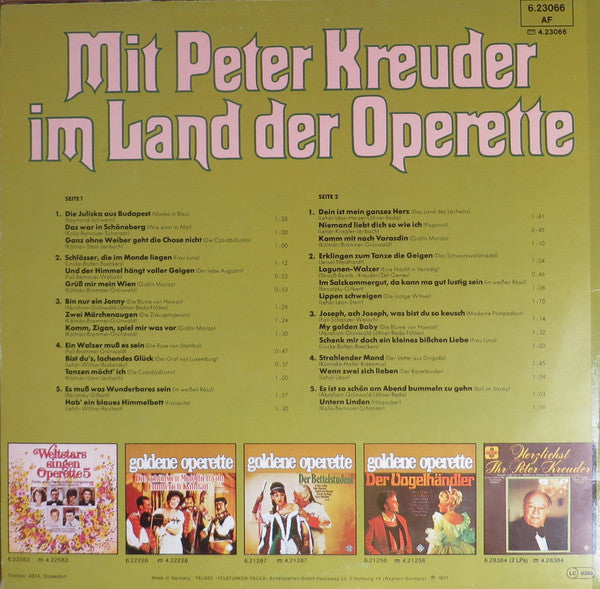 Peter Kreuder - Mit Peter Kreuder Im Land Der Operette (LP) 42903 Vinyl LP JUKEBOXSINGLES.NL   